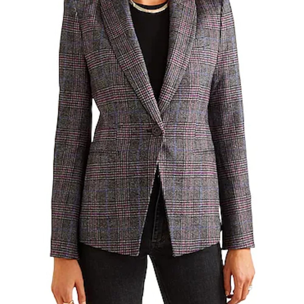 Veronic Beard Plaid Blazer